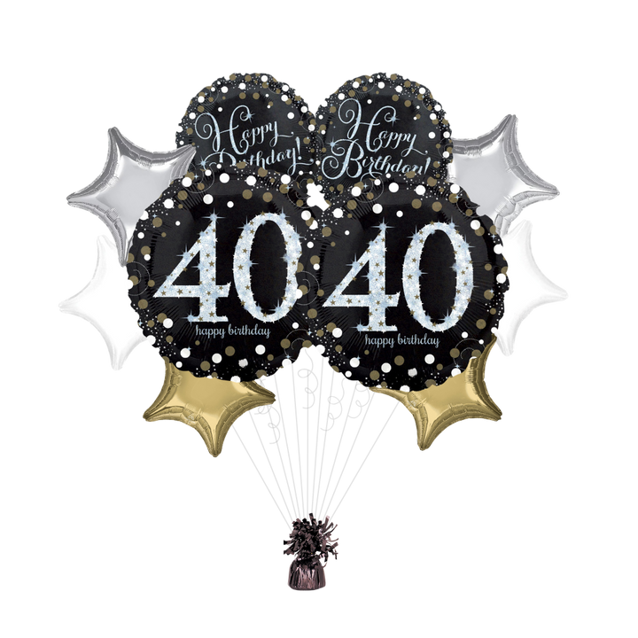 Sparkling Celebration 40th Birthday Foil Balloon Bundle