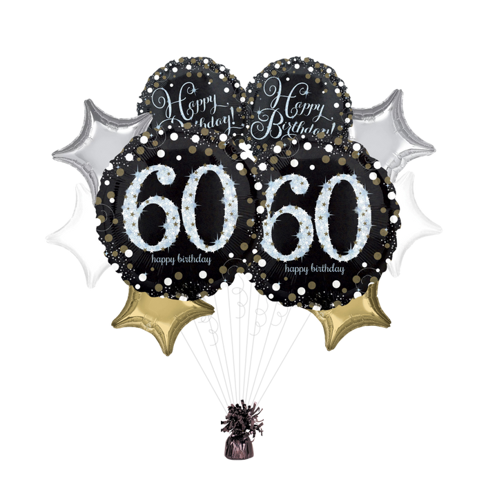 Sparkling Celebration 60th Birthday Foil Balloon Bundle
