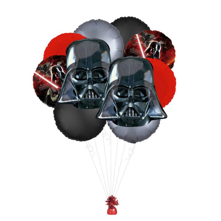 Red black and silver Darth Vader balloon bouquet Star Wars theme from Parte Haus party supply store in Bethesda MD