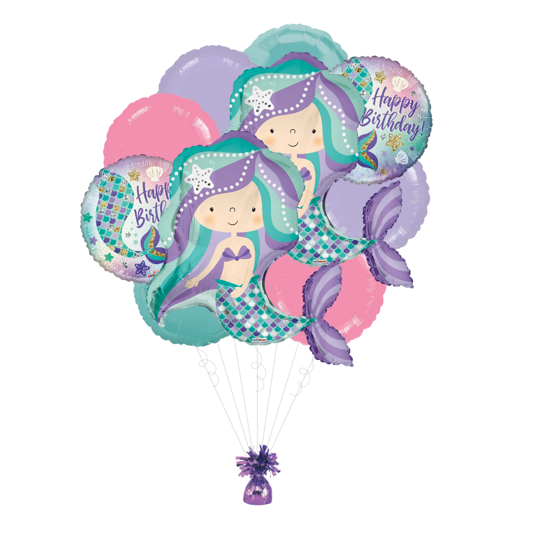 Purple Mermaid Foil Balloon Bundle