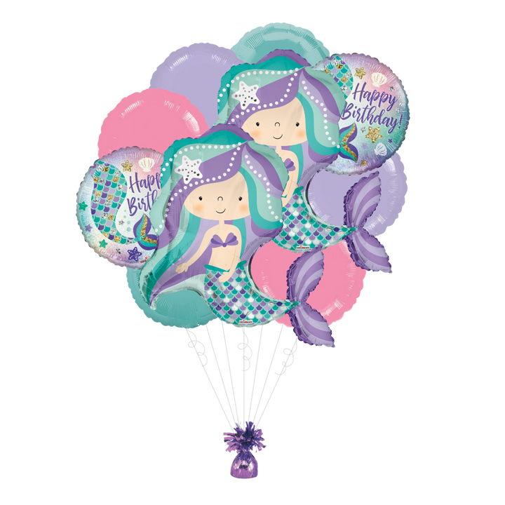 Purple Mermaid Foil Balloon Bundle
