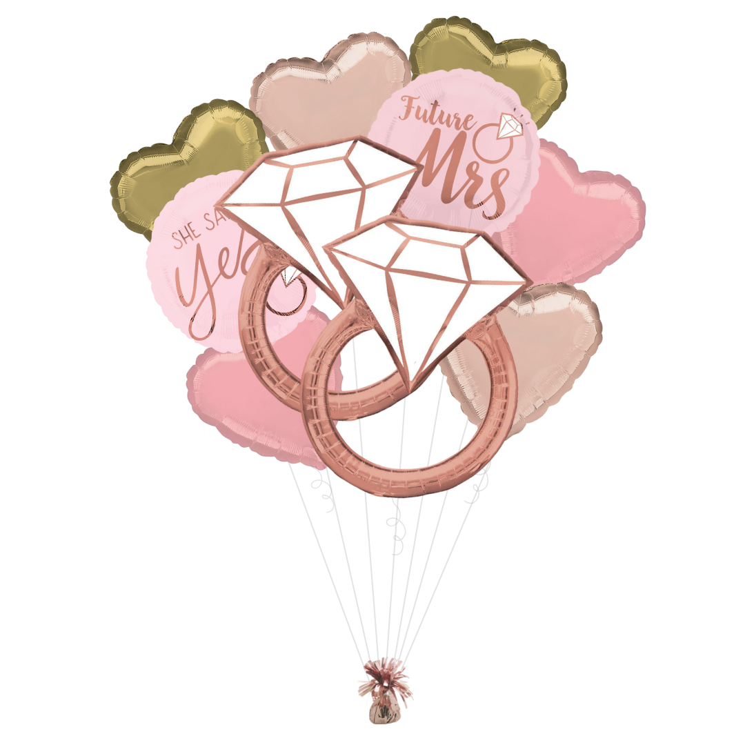 "Future Mrs" and "She Said Yes!" Engagement Foil Balloon Bundle