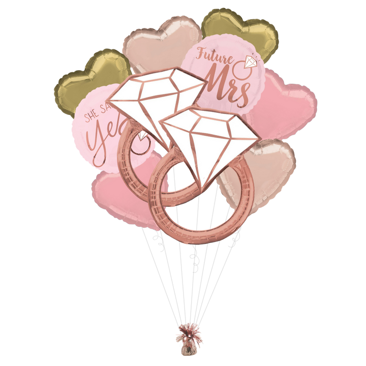 "Future Mrs" and "She Said Yes!" Engagement Foil Balloon Bundle