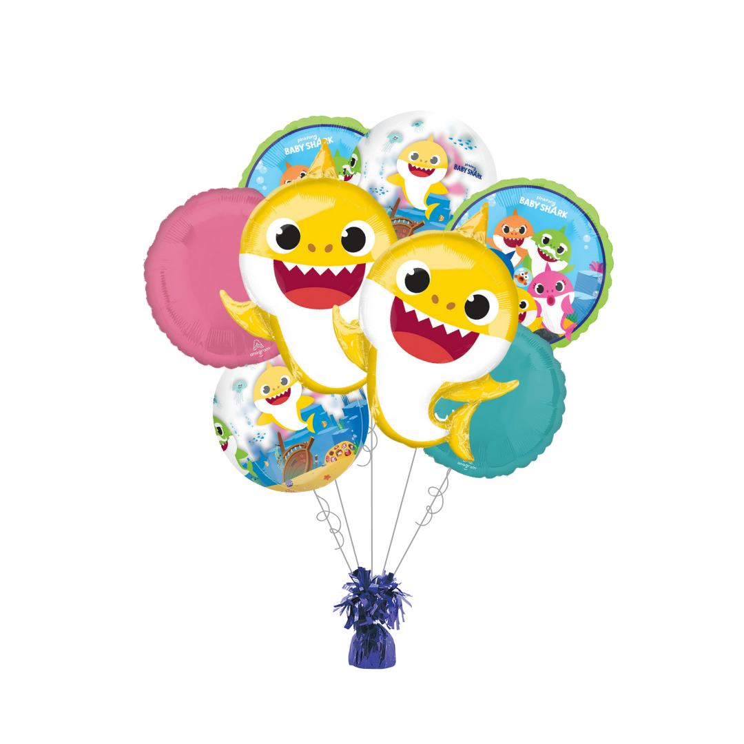 Premium Baby Shark Foil Balloon Bundle with Balloon Weight