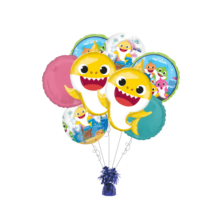 Premium Baby Shark Foil Balloon Bundle with Balloon Weight