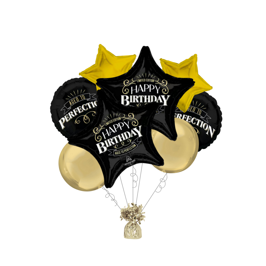 Premium Better With Age Birthday Foil Balloon Bundle with Balloon Weight