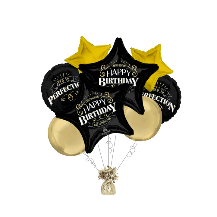 Premium Better With Age Birthday Foil Balloon Bundle with Balloon Weight