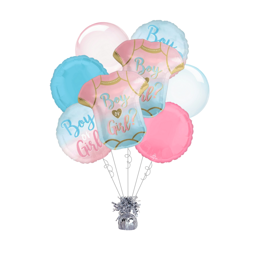 Premium The Big Reveal Foil Balloon Bundle with Balloon Weight