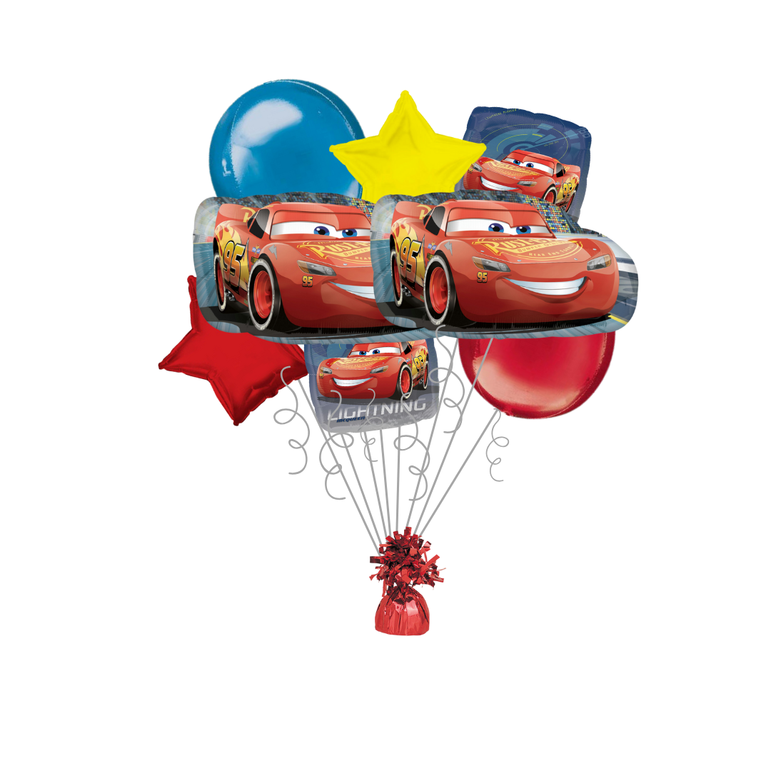 Premium Cars 3 Foil Balloon Bundle with Balloon Weight