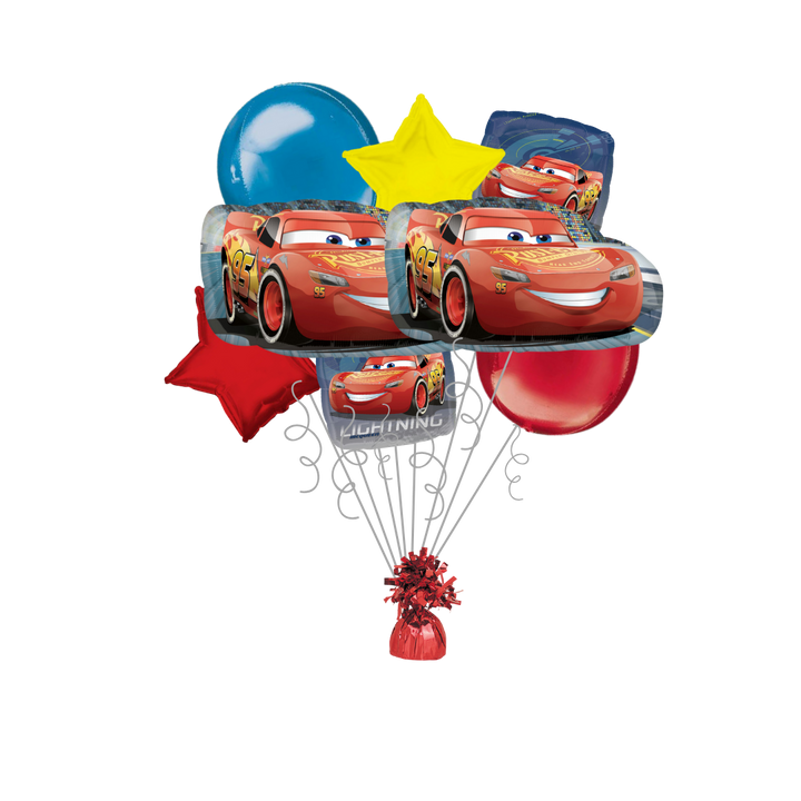 Premium Cars 3 Foil Balloon Bundle with Balloon Weight