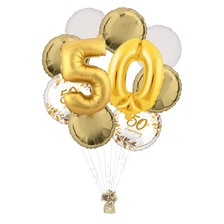 50th Anniversary Foil Balloon Bundle