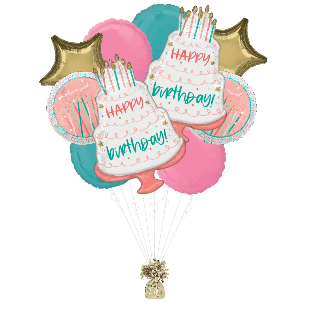 Happy Cake Day Birthday Foil Balloon Bundle