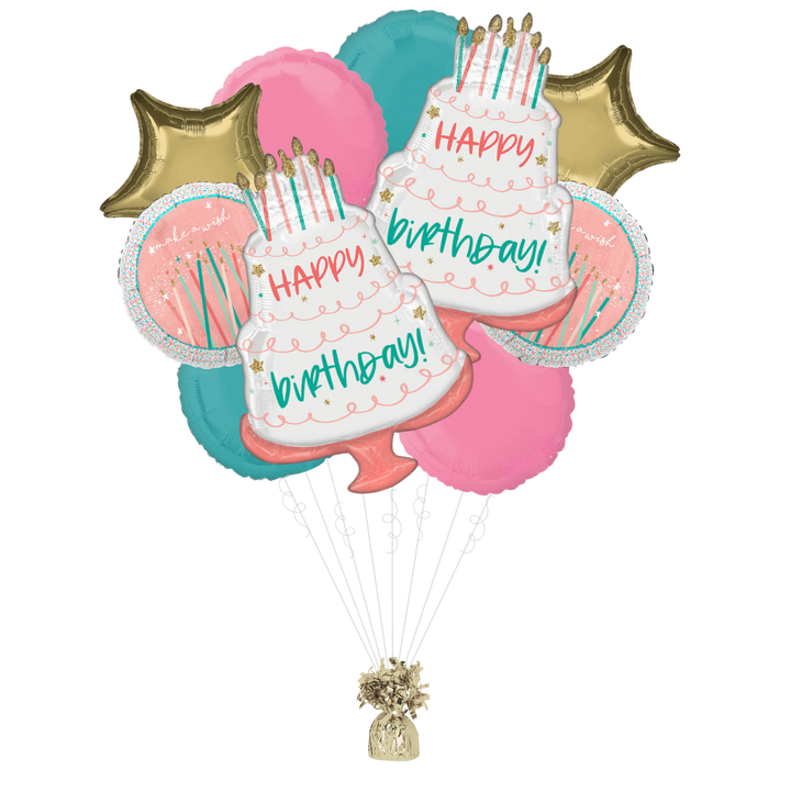 Happy Cake Day Birthday Foil Balloon Bundle