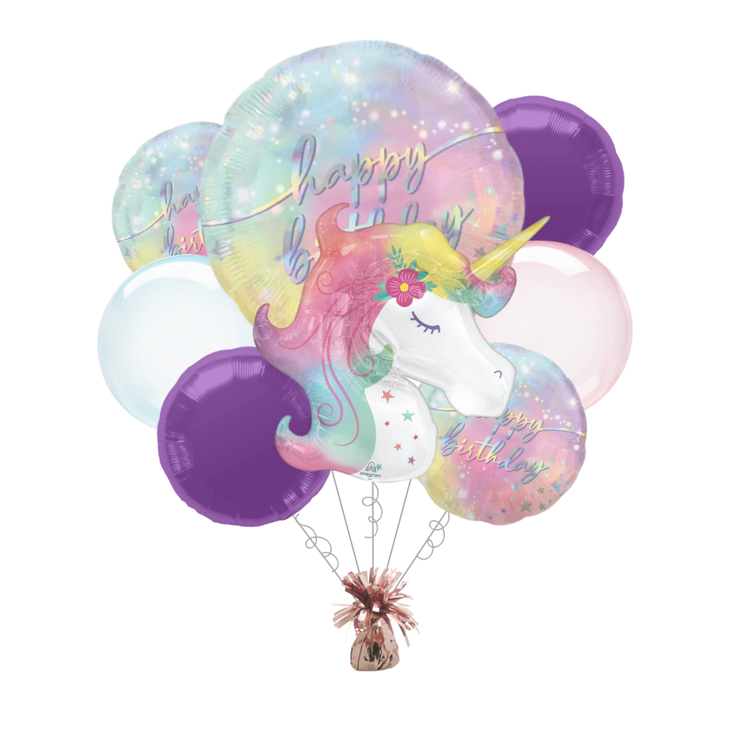 Premium Luminous Birthday Foil Balloon Bundle with Balloon Weight