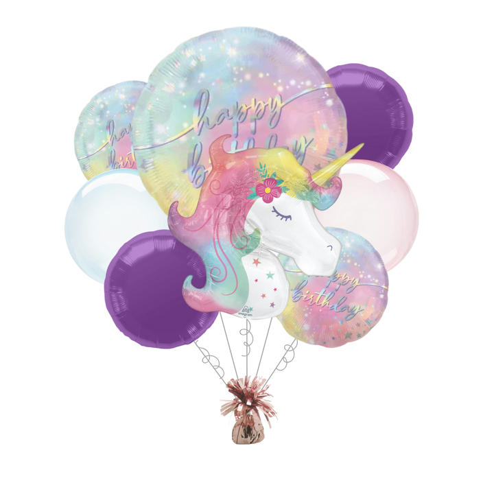 Premium Luminous Birthday Foil Balloon Bundle with Balloon Weight