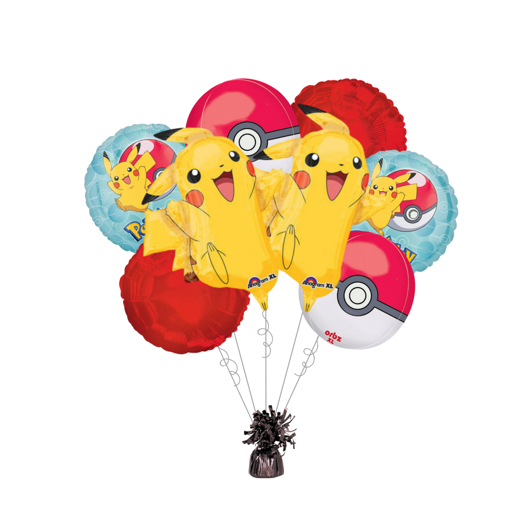 Premium Pikachu Foil Balloon Bundle with Balloon Weight - Pokémon