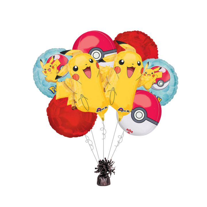 Premium Pikachu Foil Balloon Bundle with Balloon Weight - Pokémon