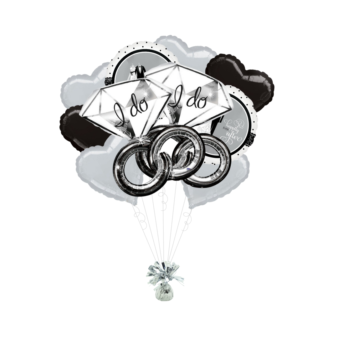 Silver Engagement Foil Balloon Bundle