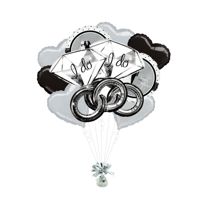 Silver Engagement Foil Balloon Bundle