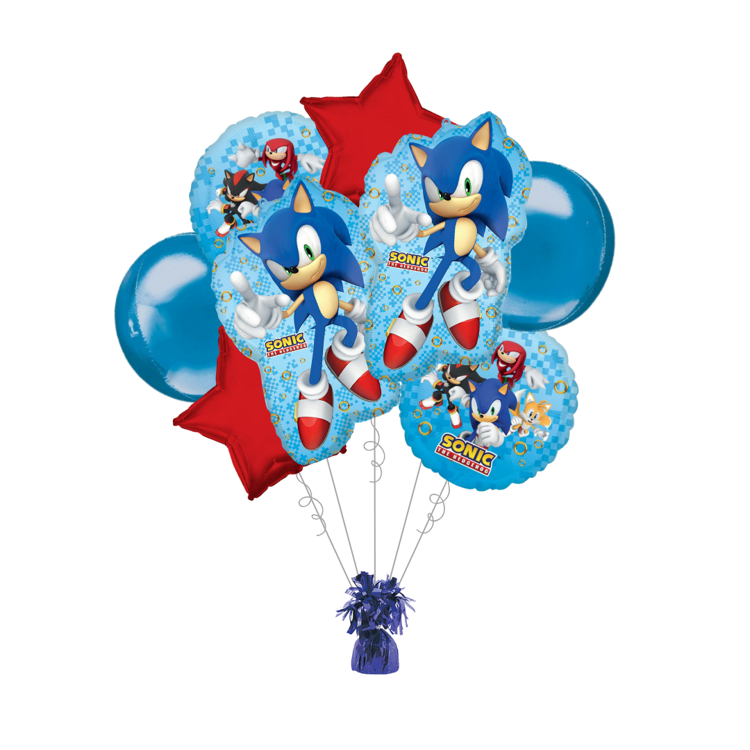 Premium Sonic the Hedgehog 2 Foil Balloon Bundle with Balloon Weight