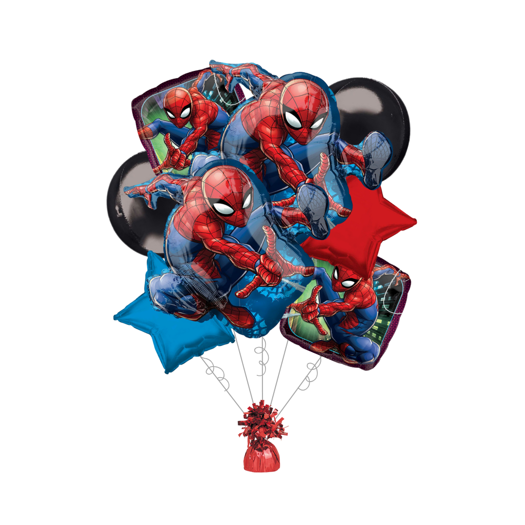 Premium Spider-Man Webbed Wonder Foil Balloon Bundle with Balloon Weight