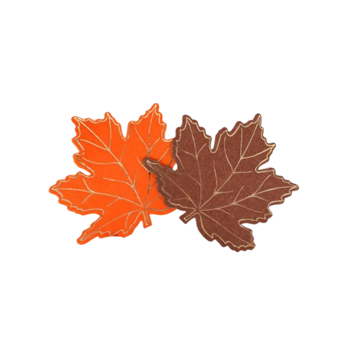 Orange and brown autumn leaf shaped beverage napkins fall theme from Parte Haus party supply store in Bethesda MD