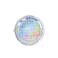 Iridescent disco ball paper plate with grid design disco theme from Parte Haus party supply store in Bethesda MD