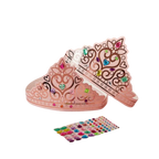 Pink princess tiara card kit with colorful gems perfect for birthday celebration from Parte Haus party supply store in Bethesda MD