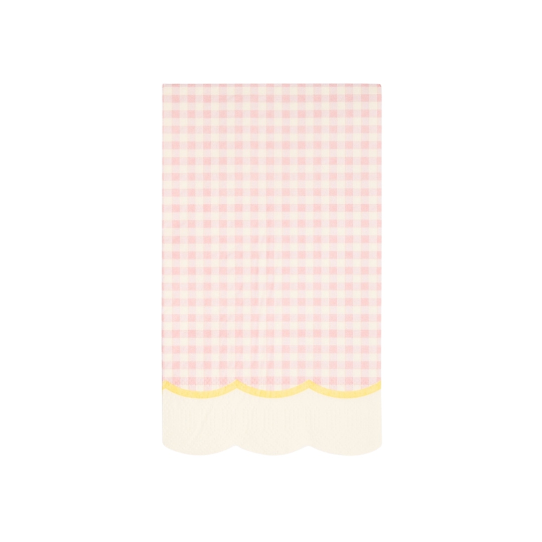 Pastel Gingham Scallop Guest Napkins