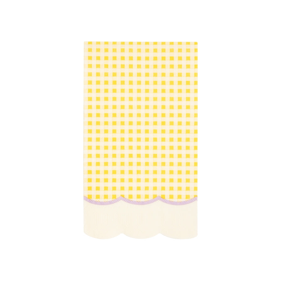 Pastel Gingham Scallop Guest Napkins