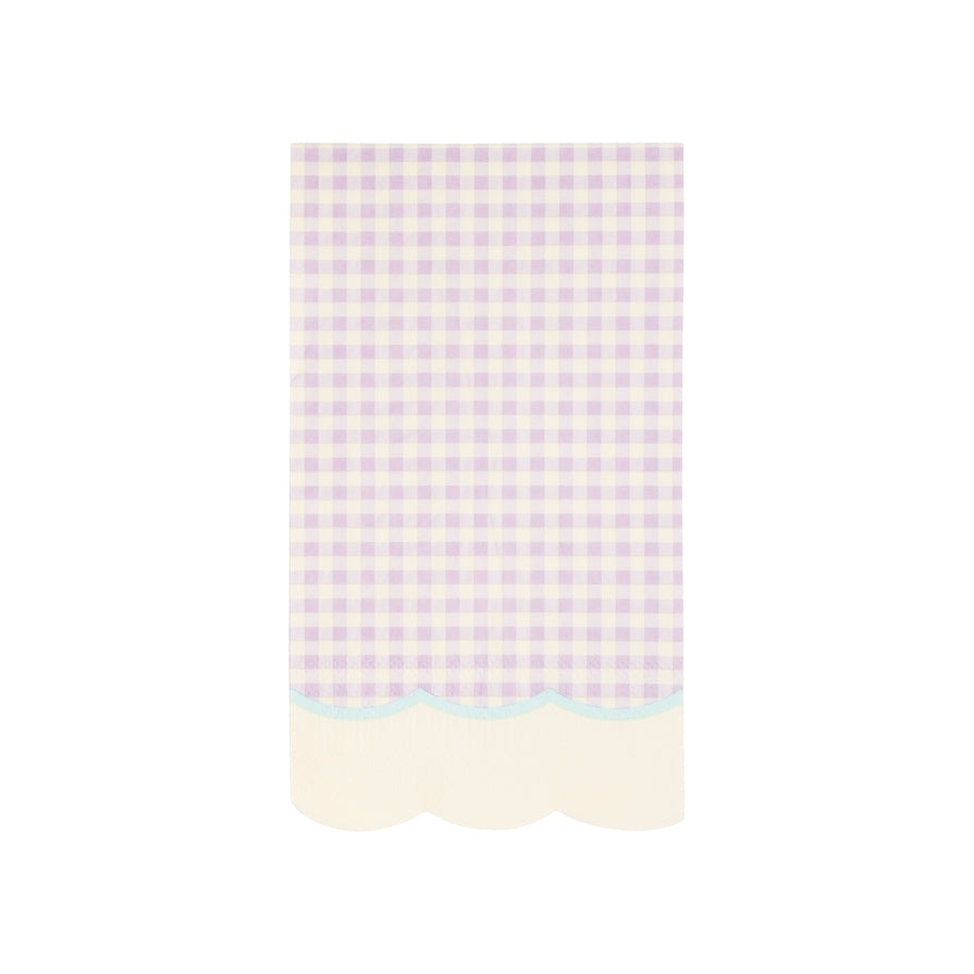 Pastel Gingham Scallop Guest Napkins
