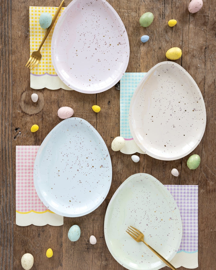 Pastel Gingham Scallop Guest Napkins