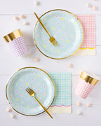 Pastel Gingham Scallop Guest Napkins