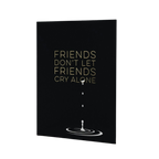 Black friendship card with gold text and water drop design for encouragement from Parte Haus party supply store in Bethesda Maryland