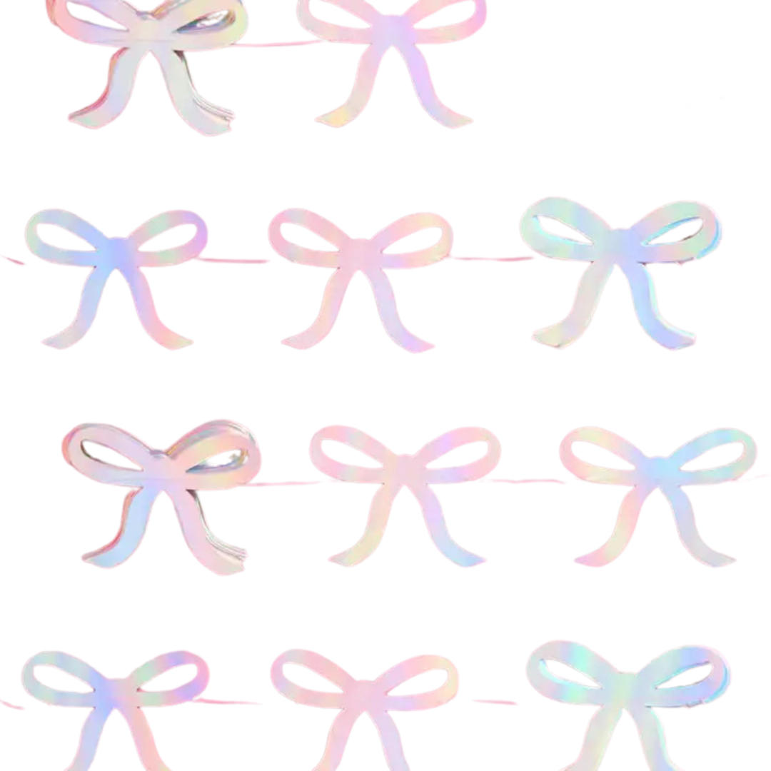 Iridescent Bow Garland Party Decor 