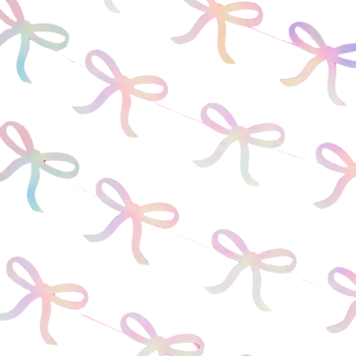 Iridescent Bow Garland Party Decor 