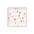 Red and white Christmas paper plate with presents and candy canes from Parte Haus party supply store in Bethesda MD