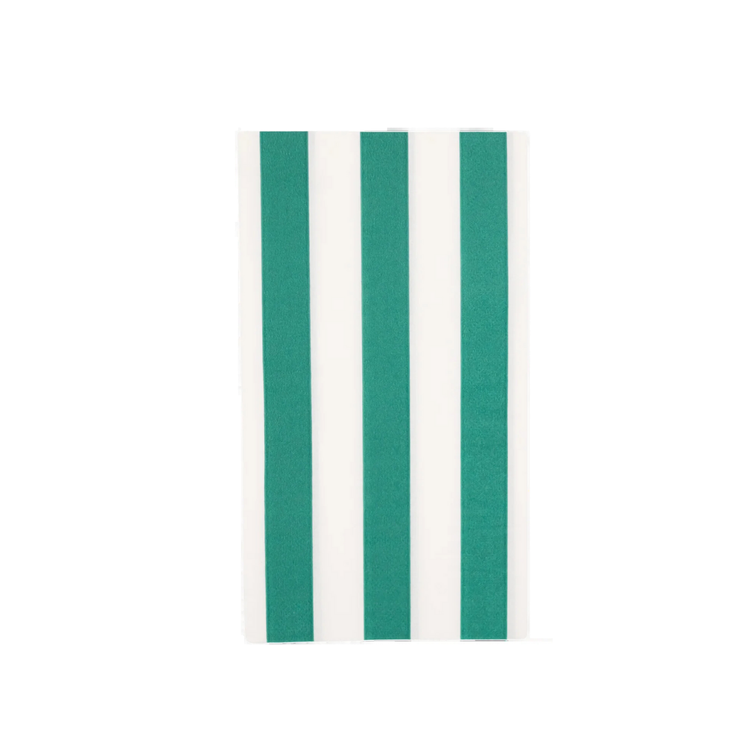 Emerald green signature cabana stripe guest towels bold striped design summer event from Parte Haus party supply store in Bethesda MD