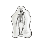 White skeleton plate with black anatomical skeleton print for Halloween from Parte Haus party supply store in Bethesda MD