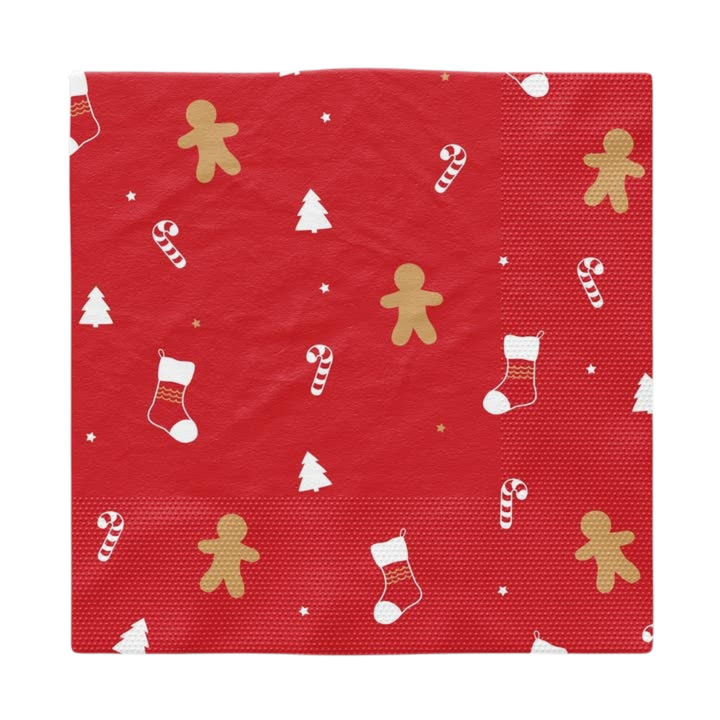 Red and Gold Christmas Icon Dinner Napkins