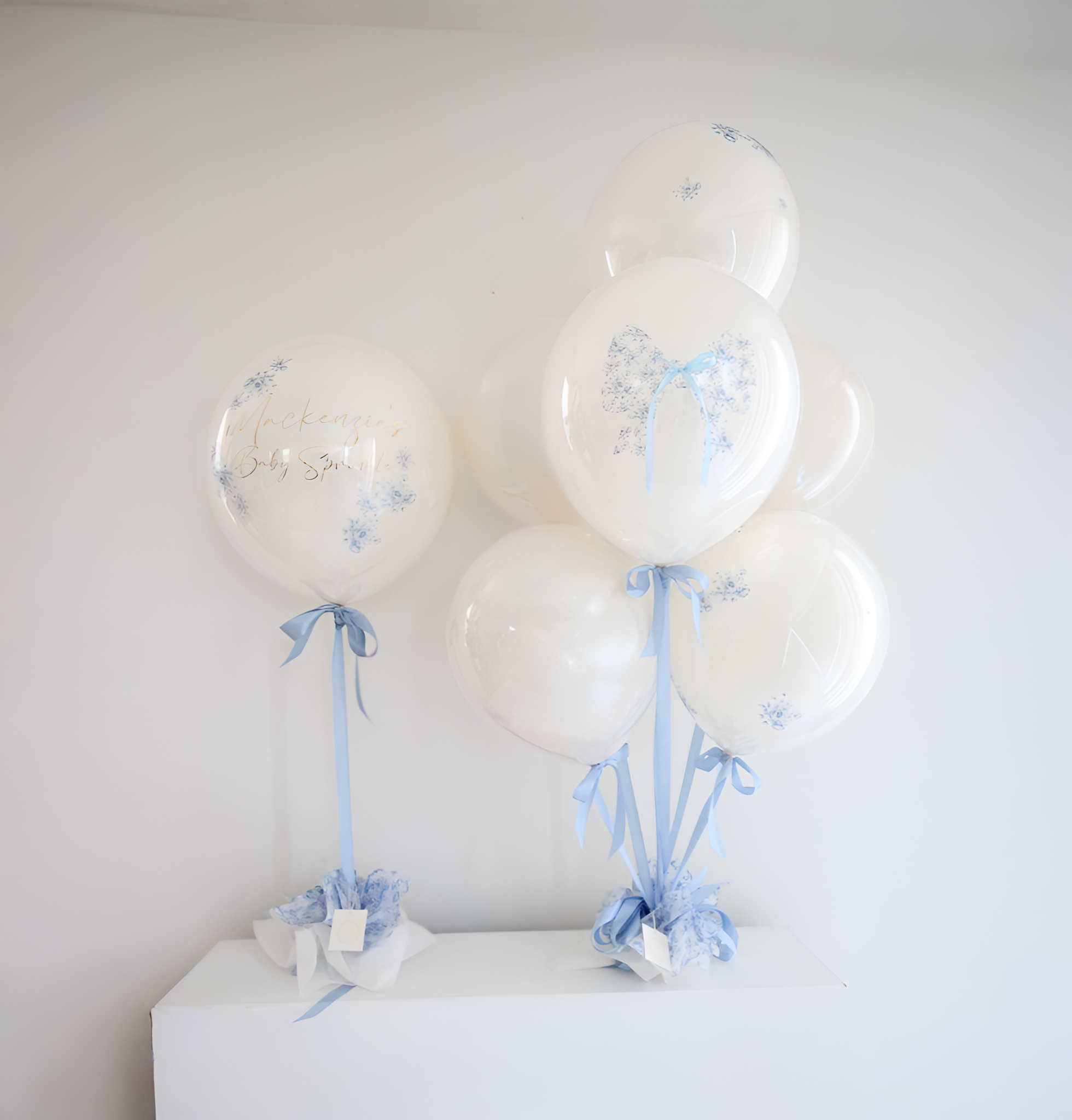 Elegant Elegant Fleur De Bleu Personalized Balloons