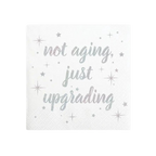 White embossed foil beverage napkin with silver stars birthday theme from Parte Haus party supply store in Bethesda MD