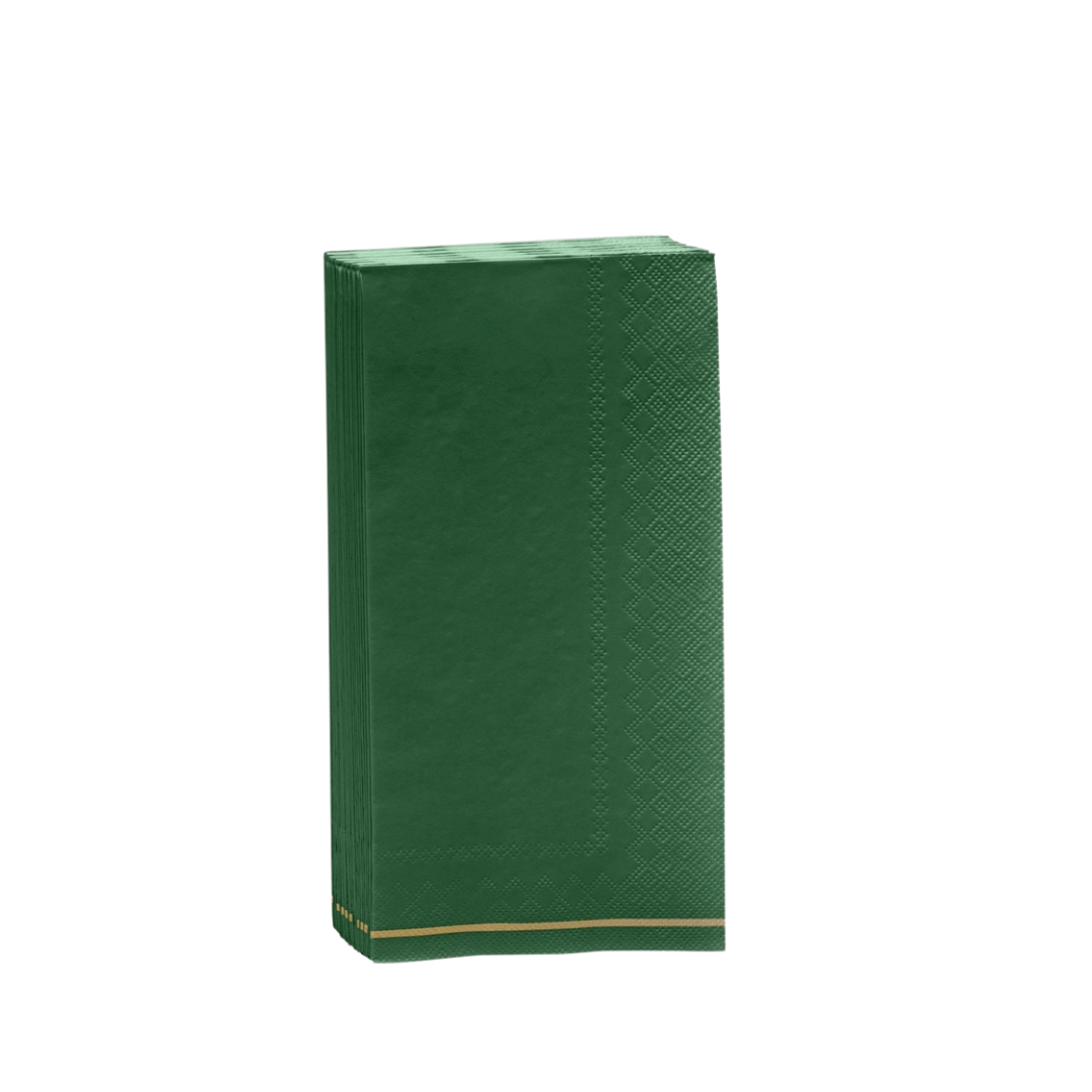 Emerald with Gold Stripe Guest Napkins - Thumbnail 2