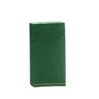 Emerald green guest paper napkins with gold stripe for elegant celebrations from Parte Haus party supply store in Bethesda MD