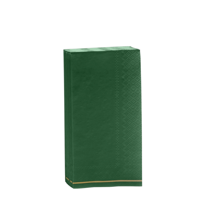 Emerald with Gold Stripe Guest Napkins