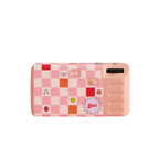 Pink and red checkerboard disposable camera with cute icons birthday from Parte Haus party supply store in Bethesda MD