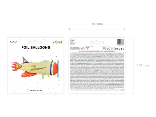 Giant Vintage Plane Foil Balloon, 36in
