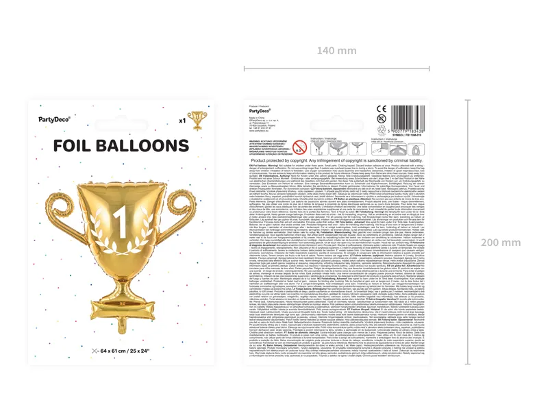 Gold #1 Trophy Foil Balloon, 25in