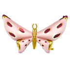 Giant Pink and Gold with Red Spots Butterfly Foil Balloon, 43in