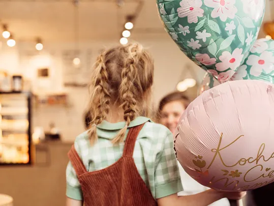 Pink and Green Flower Scatter Heart Shaped Foil Balloon, 14in